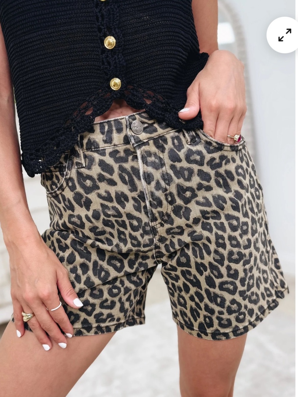 Risen Tummy Control Leopard Print Women's Shorts